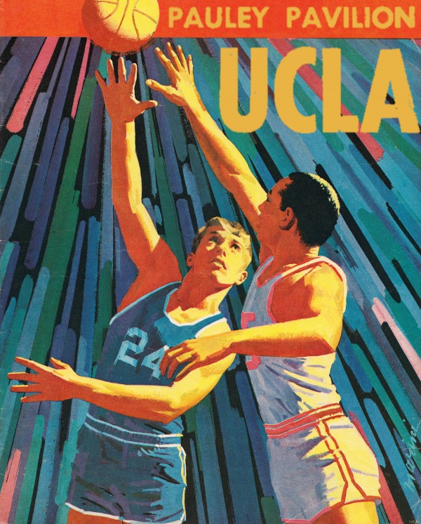 UCLA Bruins Basketball Program Cover Art Remix_College Basketball Art Poster Fine Art Print Print